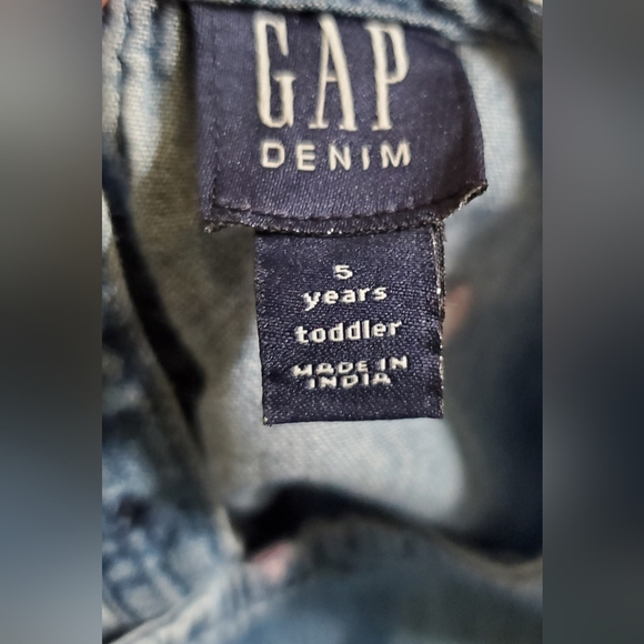 Gap Denim Heart Polka Dot Long Sleeve Dress - Picture 3 of 4